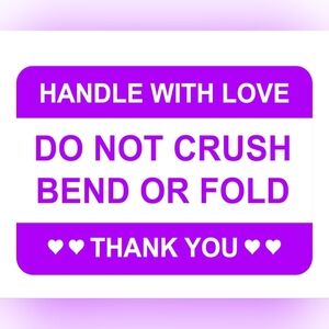 24 Do Not Crush Bend Or Fold Stickers Purple